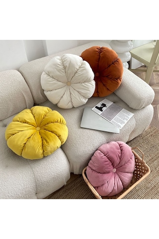 Yunboo Yeşil Kadife Kabak Desenli 45cmx12cm Yastık - Ofis Sandalyesi, Pencere, Koltukluk Konfor Ve Dekor Diğer