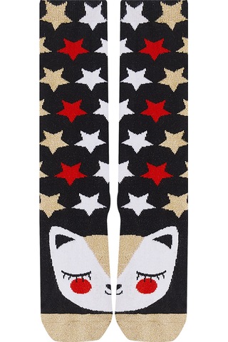 Mshb&g Simli Kedi Kız Çocuk Dizu Stu C Orap Renkli