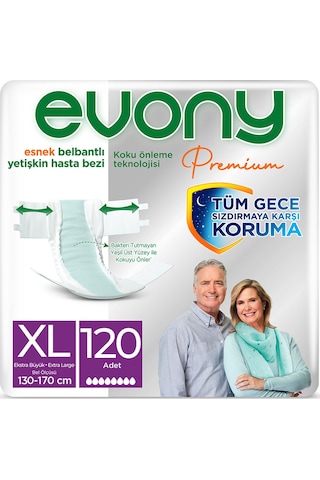 Evony Premium Belbantlı Yetişkin Hasta Bezi XL 120'li