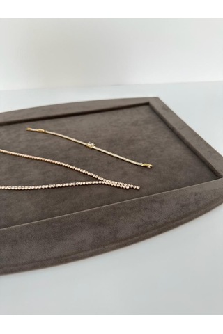 Yerli Üretim Süet Kumaş Kahve Renk Kolye Ucu Küpe Yüzük Takı Serv Kahverengi