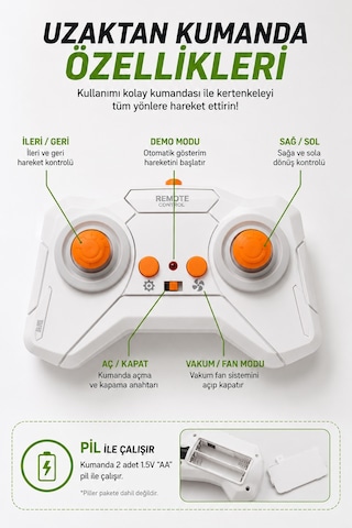 Duvara Tırmanan Uzaktan Kumandalı Oyuncak Kertenkele Duvarda Giden Kertenkele 2.4 Ghz Şarjlı Yeşil
