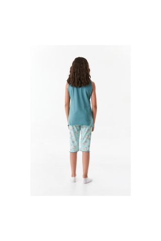 Fullamoda Tavşan Baskılı Kız Çocuk Pijama Takımı 24mıcg631212235-mavi 24MICG631212235-Mavi