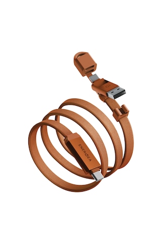 Energea Sheath Travel 1.2m 60w 2in1 Type-c To Type-c Ve Usb-a Hızlı Şarj Kablo - Turuncu