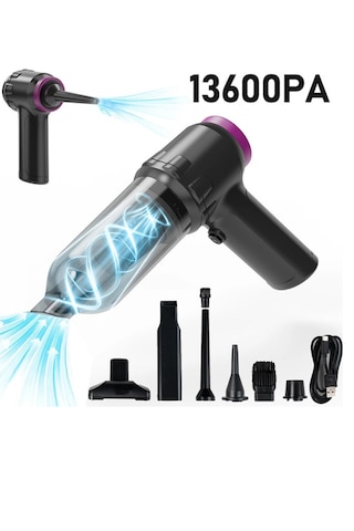 Ally ﻿Mefa Ös 13600Pa Güçlü 2 Kademeli Vakumlu Kablosuz Üflemeli Mini Araç Süpürgesi