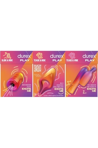 Durex Çoklu Erojen Bölge Uyarıcı + 2si1 Arada Vibratör Ve Uyarıcı Başlık + Manuel Mastürbatör