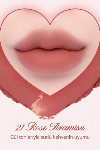 Dasique Kalp Tasarımlı Yoğun Pigmentli Köpük Yapılı Kadife Bitiş Sunan Ruj Souffle Color Pot 21 Rose Tiramisu 21 Rose Tiramisu
