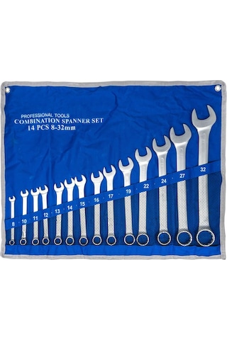 6111 Kombine Anahtar Takımı 8-32 Mm 14 Parça Bez Çantalı