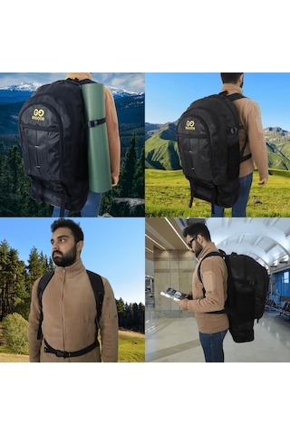 Baggor Siyah 90 L Outdoor Sırt Çantası Siyah
