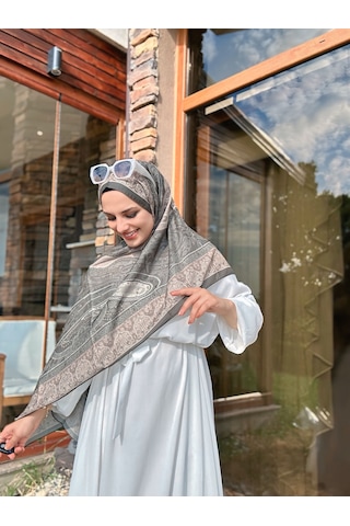 Nûda Vela Desen Soft Şal Haki