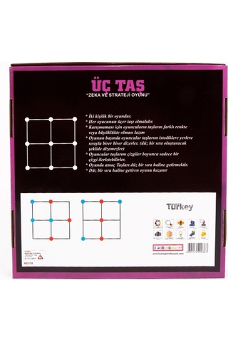 Büro Ev Ofis Çocuk Hediyesi İçin Zeka Oyunu Ahşap Üç Taş Oyunu