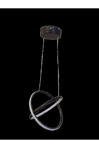 Dmr Çapraz Çift Halka Sarkıt Led Avize Siyah Kasa Üç Renk 6500k/4000k/3000k Beyaz Ilık/beyaz/sarı Çok Renkli