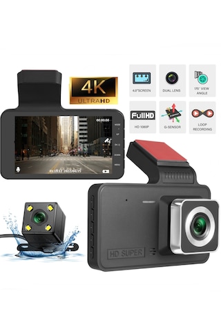 V2 4k Ultra Hd Araç İçi Kamera Ön+arka Kamera Türkçe Menü