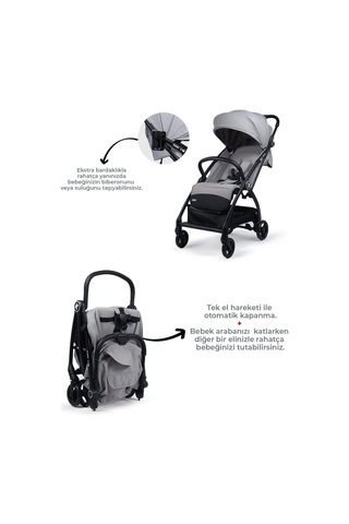 Kanz Xflop Autofold Kabin Boy Bebek Arabası Ultimate Grey