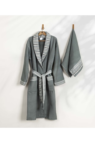 Limira 2'li Set Yeşil Pamuk 1 Bornoz L-xl 1 Çeyiz Havlu 50x90 2235 Yeşil