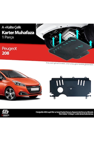 S-dizayn Peugeot 208 Çelik Karter Muhafaza 2012-2019 A+ Kalite