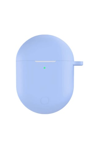Koodmax Xiaomi Redmi Buds 3 Pro / Airdots 3 Pro Uyumlu Silikon Kılıf + Metal Kopça - Açık Mavi
