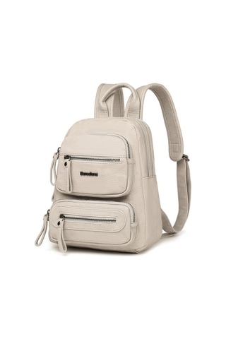 Mini Boy Yıkama Deri Kadın Sırt Çantası 21-k Barcelona 1929 Bej