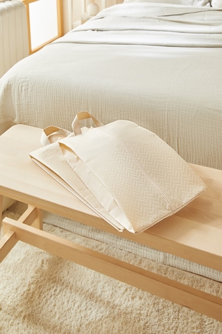Ocean Home Textile 2'li Bej Balıksırtı Ayakkabı Düzenleyici Taşıma Çantası Seti 22 X 40 X 9 Cm