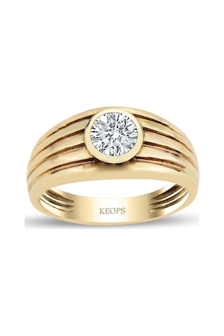 0.56 Karat F Renk Pırlanta Apollon Yüzük - Hrd Sertifikalı Gold