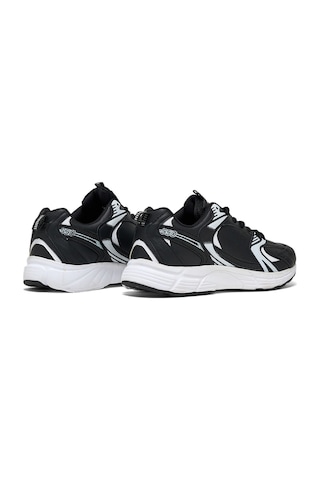 Tonny Black Unisex Siyah Cilt Faylon Taban Bağcıklı Spor Ayakkabı Siyah