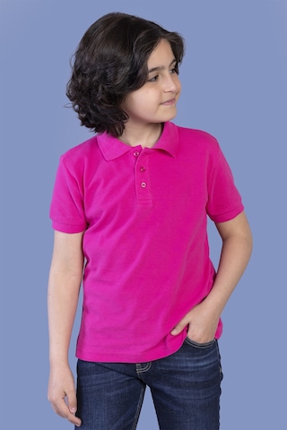Toontoy Kids Toontoy Unisex Çocuk Düğmeli Polo Yaka Tişört Fuşya
