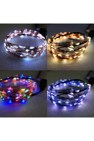 Mufunye Led Bakır Tel Işıklı Zincir 5m 50 Işık Beyaz Renk, Ev Bahçe Noel Düğün Dekorasyon Aracı, Enerji Tasarruflu Fairy Işıklı Süs