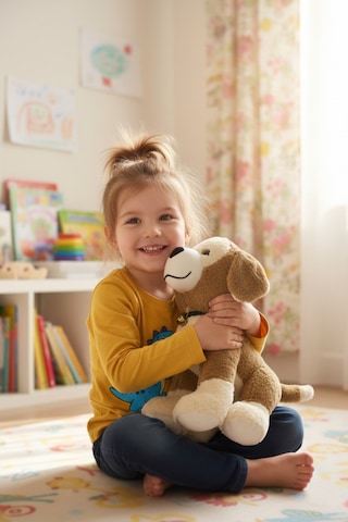Büyük Boy Sesli Havlayan Peluş Köpek Oyuncak 35 Cm Çok Renkli