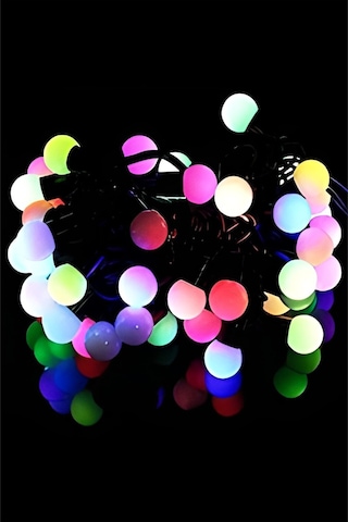 5 Metre Eklemeli 28 Top Rgb Işıklı Aydınlatma Yılbaşı Gece Parti Süsü Aydınlatması Led Şerit