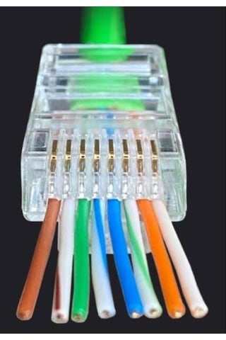 Yeni Nesil Delikli Cat6 Ez Rj45 Konnektör Utp Jack 100 Adet
