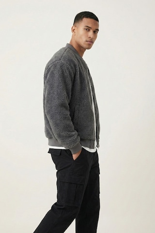Genius Store Erkek Mont Peluş İçi Astarlı Oversize Geniş Kalıp Sherpa Kuzu Kumaş Spor Mont Füme