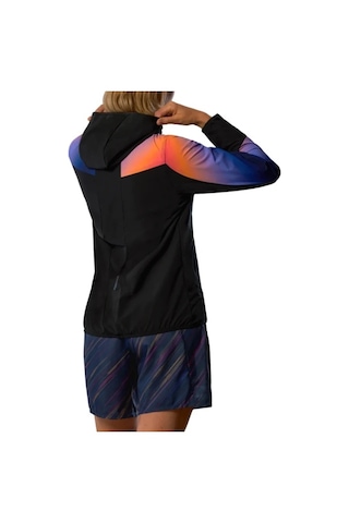 Mizuno Active Alpha Kadın Kapüşonlu Yağmurluk Siyah / Çok Renkli Çok Renkli