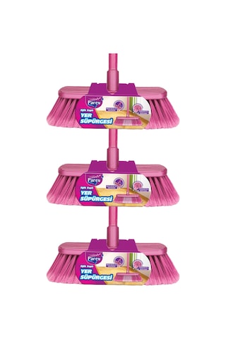 Eğik Sapli Yer Süpürgesi Üçlü Paket