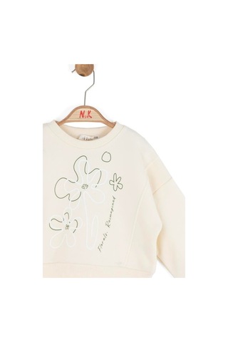 Kız Çocuk Magnet Sweat Nk-39601 Krem - Yeşil
