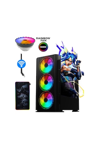 Ramtech Delicious X10 i5-12400F 32 GB 1 TB SSD 8 GB RX580 Dos Masaüstü Oyuncu Bilgisayarı
