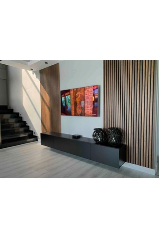 Mac Dizayn Milas 240 Cm Soft Mat Siyah Tv Ünitesi Sessiz Şıklığın Modern Yorumu Mat Siyah