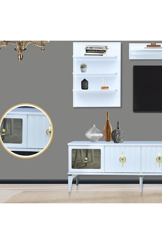 Tuna Duvar Ünitesi - Beyaz Beyaz