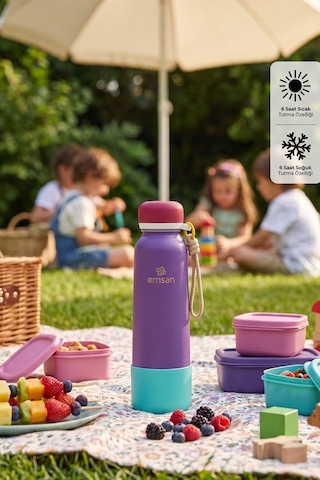 Emsan Thermos Bottle Çelik Sızdırmaz Termos 750 Ml Mor Purple