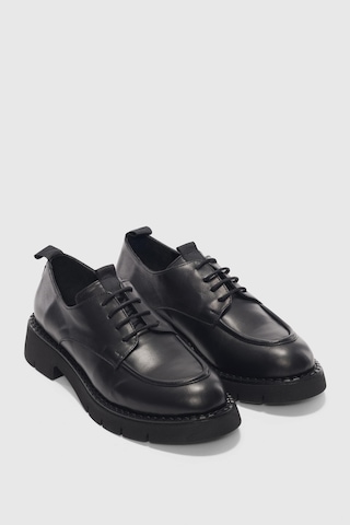 Dravel Bağcıklı Kadın Loafer- Siyah