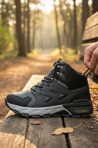 Enoch Erkek Waterproof Su Geçirmez Hava Tabanlı Outdoor Trekking Ve Doğa Botu Siyah - Gri