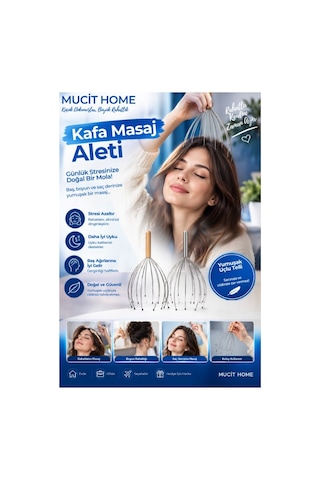 Mucit Home Kafa Masaj Aleti Baş Boyun Kafa Masaj Saç Kaşıma Teli