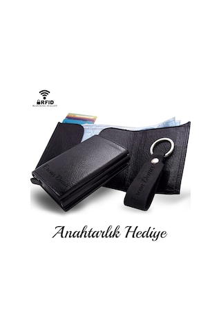 Deri Mekanizmalı Ayleen Ayz Erkek Kartlık Cüzdan Kişiye Isme Özel Siyah-Bordo Siyah-Bordo-Hediye Paketi Olsun-Cüzdana Lazer Yazı Istemiyorum