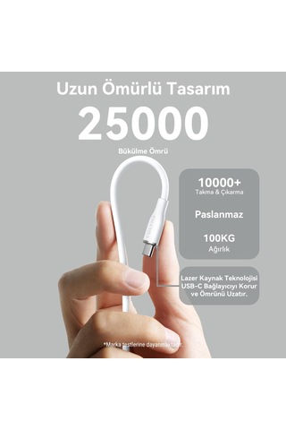 Voltme C2001 Powerlink Moss 60w Usb To Type-c Şarj Kablosu 1m 3a- Beyaz