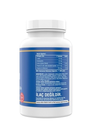 Lutein 15 Mg Astaxanthin 180 Tablet Biotin 180 Tablet Çinko
