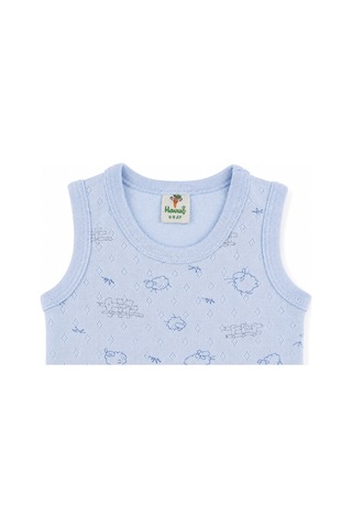 H&c Coolboy H&c Bebek Kolsuz Çıtçıtlı Body Zıbın %100 Pamuk Jakarlı Kuzu Desenli Mavi Kuzulu