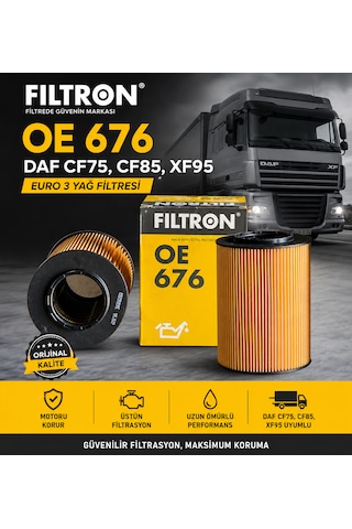 Daf Euro 3 Cf75,cf85,xf95, Yağ Filtresi Filtron Oe 676