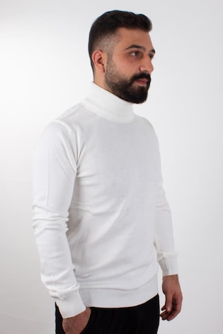 Twister 3623 Ekru Balıkçı Yaka Erkek Kazak Ekru