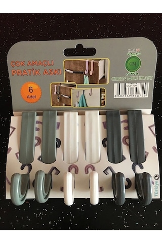 6'lı Çok Amaçlı Pratik Askı Sert Plastik Royaleks-gmp-799-op-8 Renkli