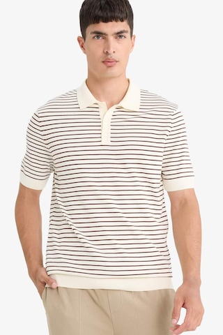 Defacto Standart Fit Polo Yaka Triko Çizgili Kısa Kollu Tişört F2729ax25aubg404 Bej