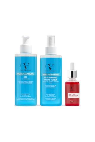 Vitanova Aha-Bha Peeling Serum 30 ML + Gözenek Sıkılaştırıcı Tonik 250 ML + Yüz Yıkama Jeli 250 ML