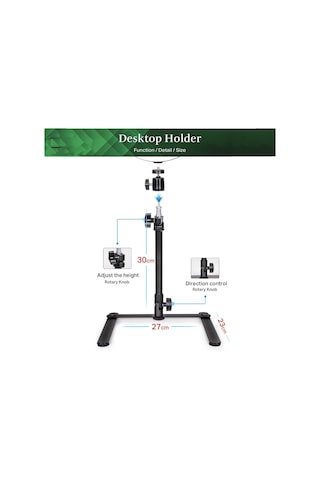 Tripod Ve Cep Telefonu Tutuculu, 10 İnç Led Halka Lamba, Kısılabilir Selfie Halka Lamba, 3 Aydınlatma Modu Ve 10 Par Standart